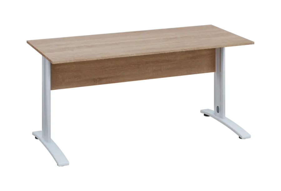 EPK 17 - 16 stůl kancelářský, kovová podnož bílá, deska 18 mm, široký 1600, dub bardolino